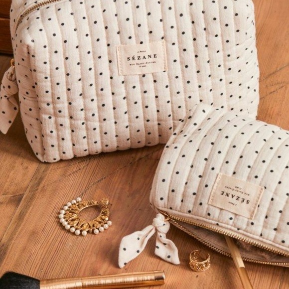 Sezane Handbags - Sézane Polka Dot Cosmetic Bag Duo